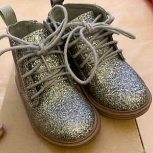 Zara Silver Glitter Boot Size 2